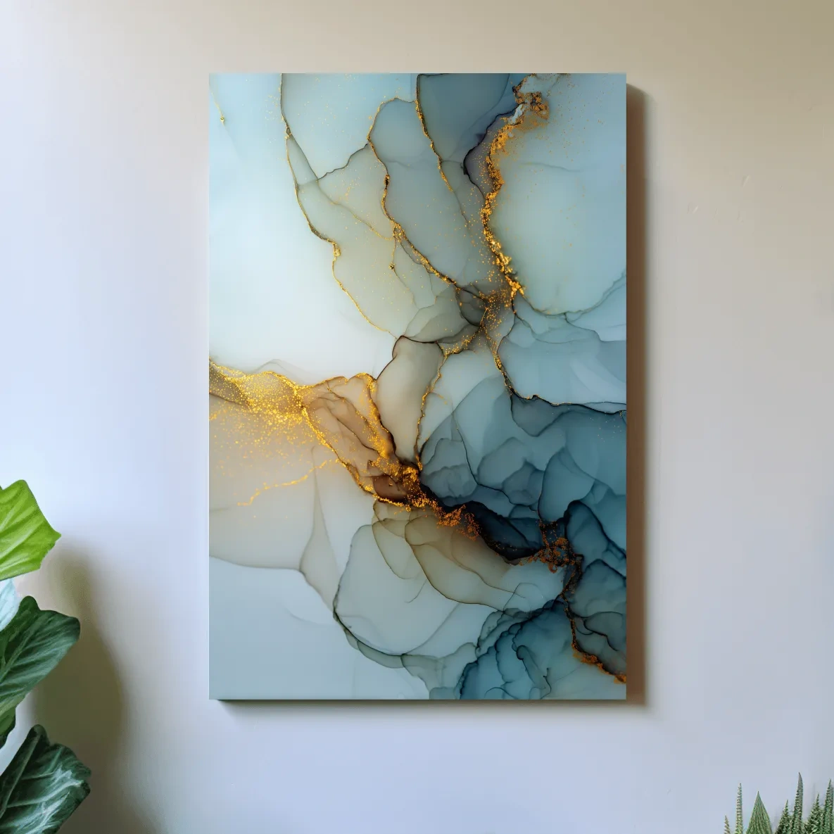 Elegant Alcohol Ink Abstract - Modern Marble Effect Wall Art
