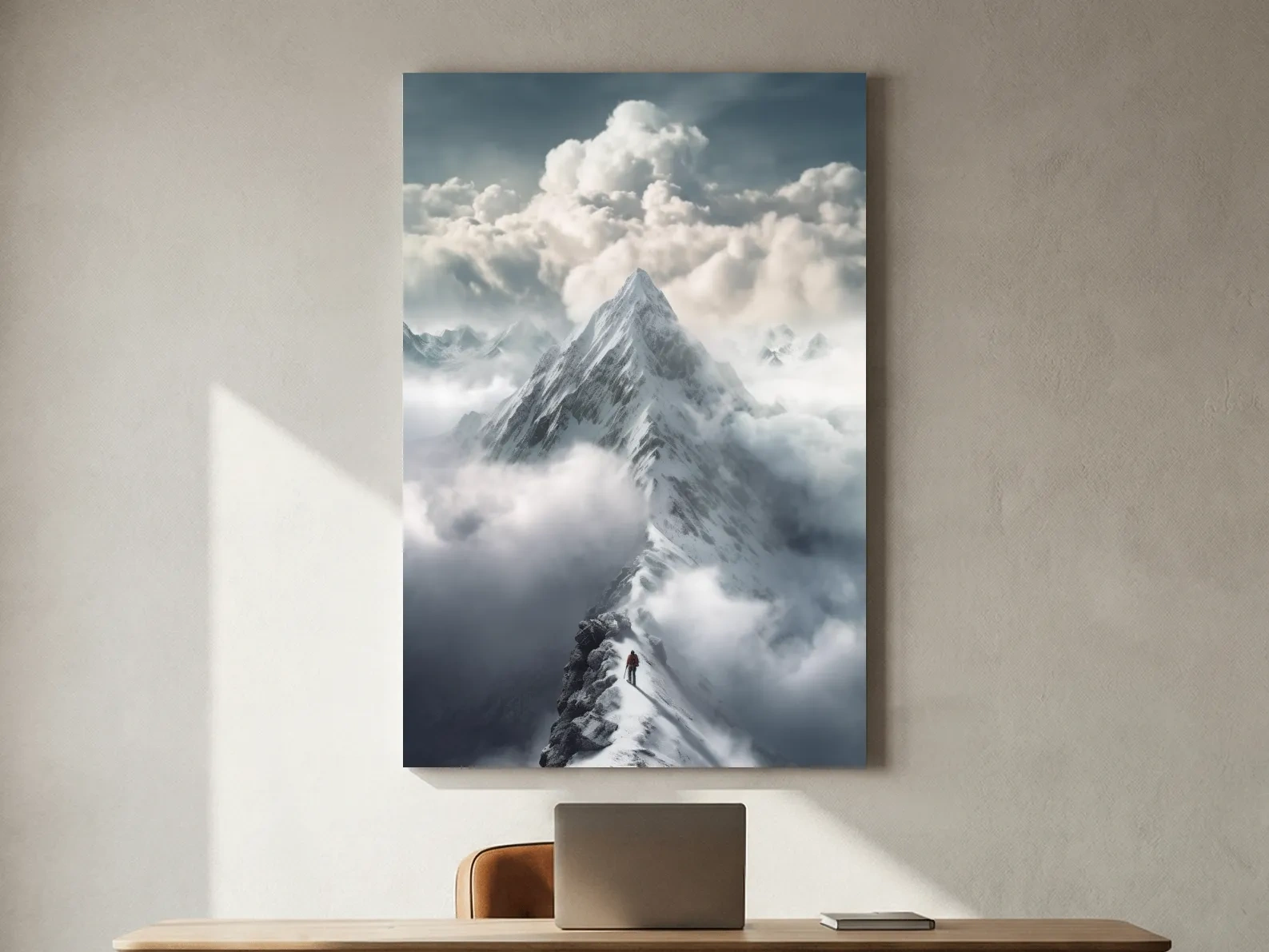 Snowcapped Peak Above The Clouds - Dramatic Alpine Summit Wall Art