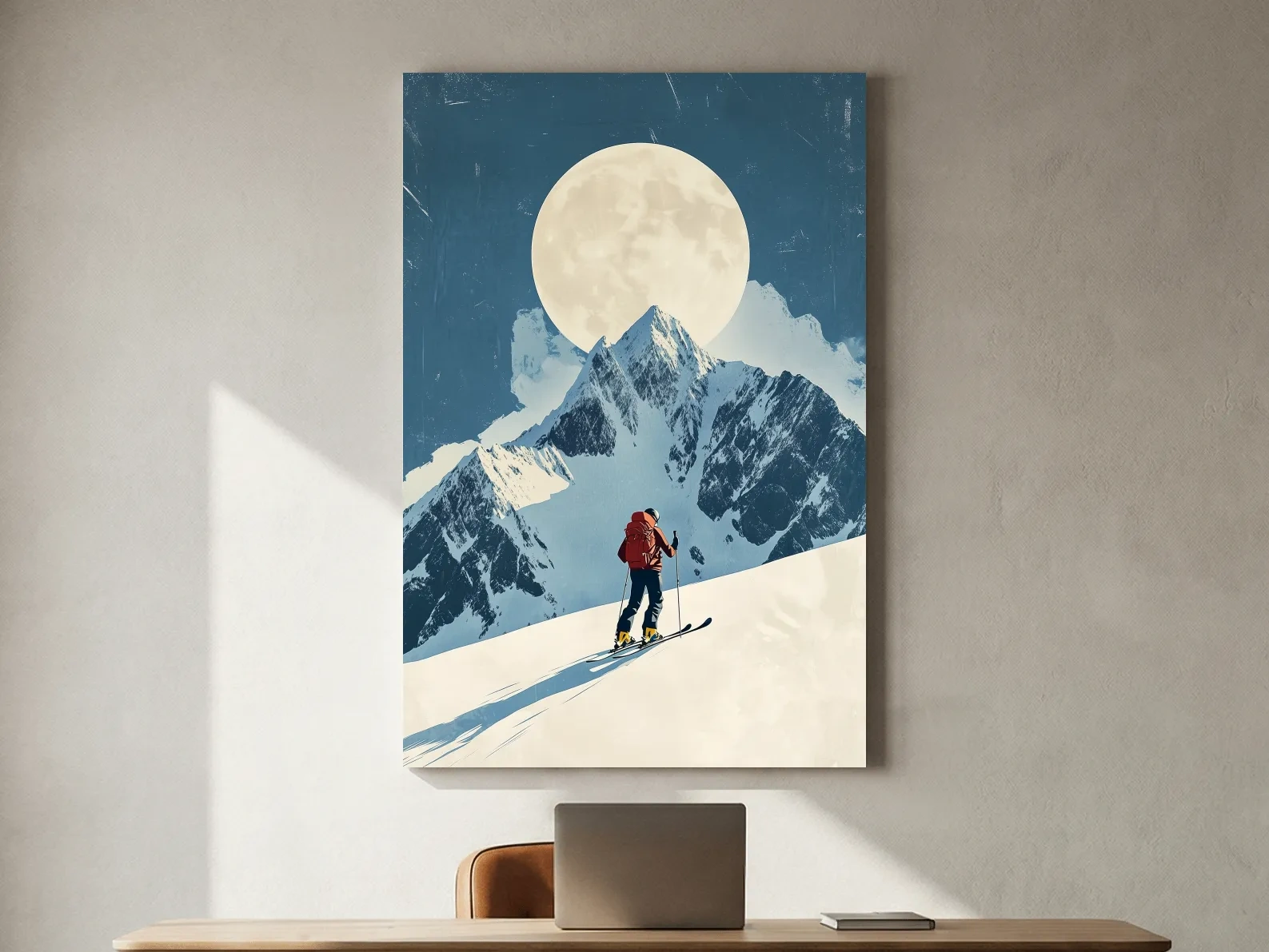 Retro Ski Poster Wall Art - Vintage Winter Artwork