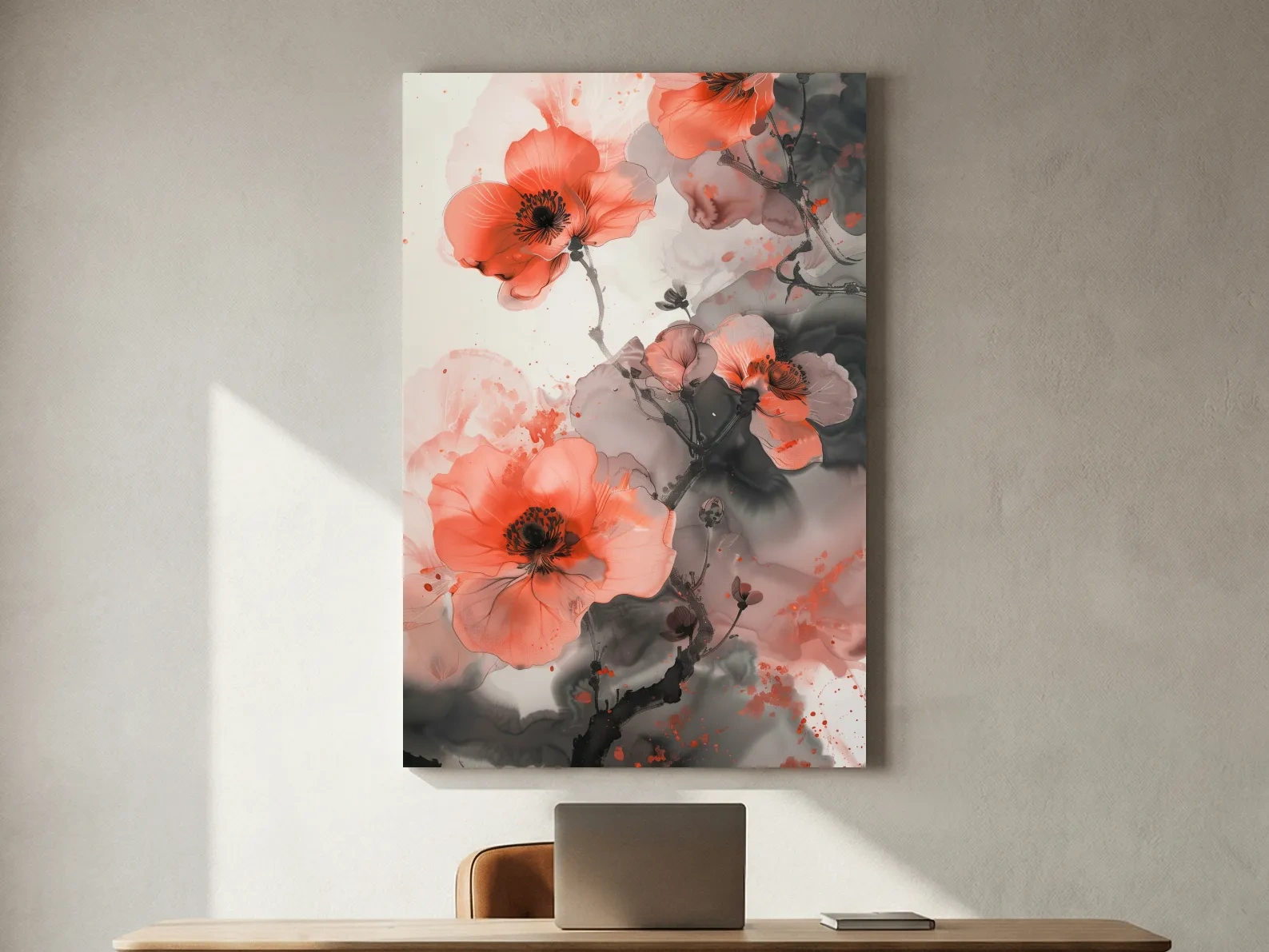 Watercolor flower painting, floral wall art