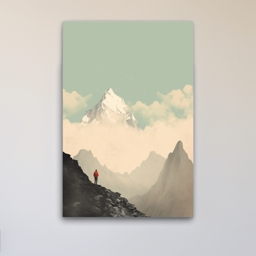 Mountainerring wall art, view of a glacier