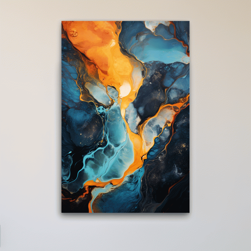 Elegant abstract art, river flowing through the rocks
