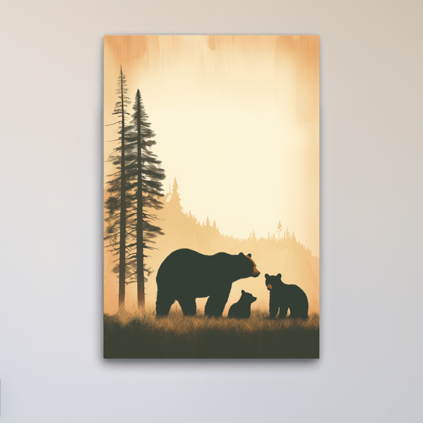 Momma bear and her cubs