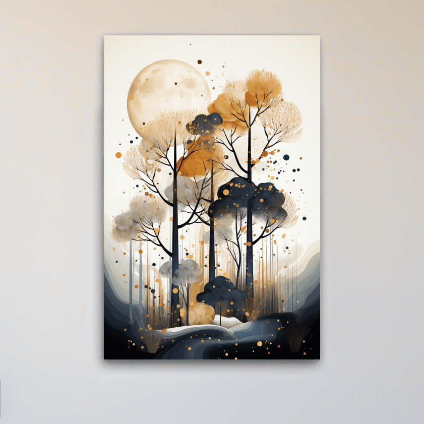 Illustration art surreal chic boho forest