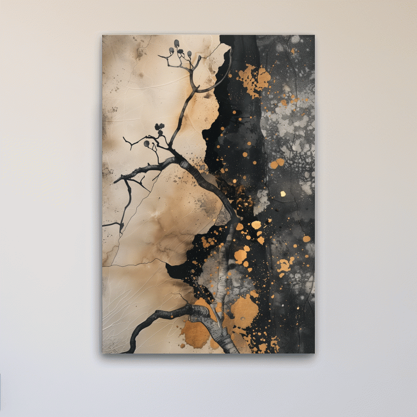 Abstract modern artwork, cracked textured effect