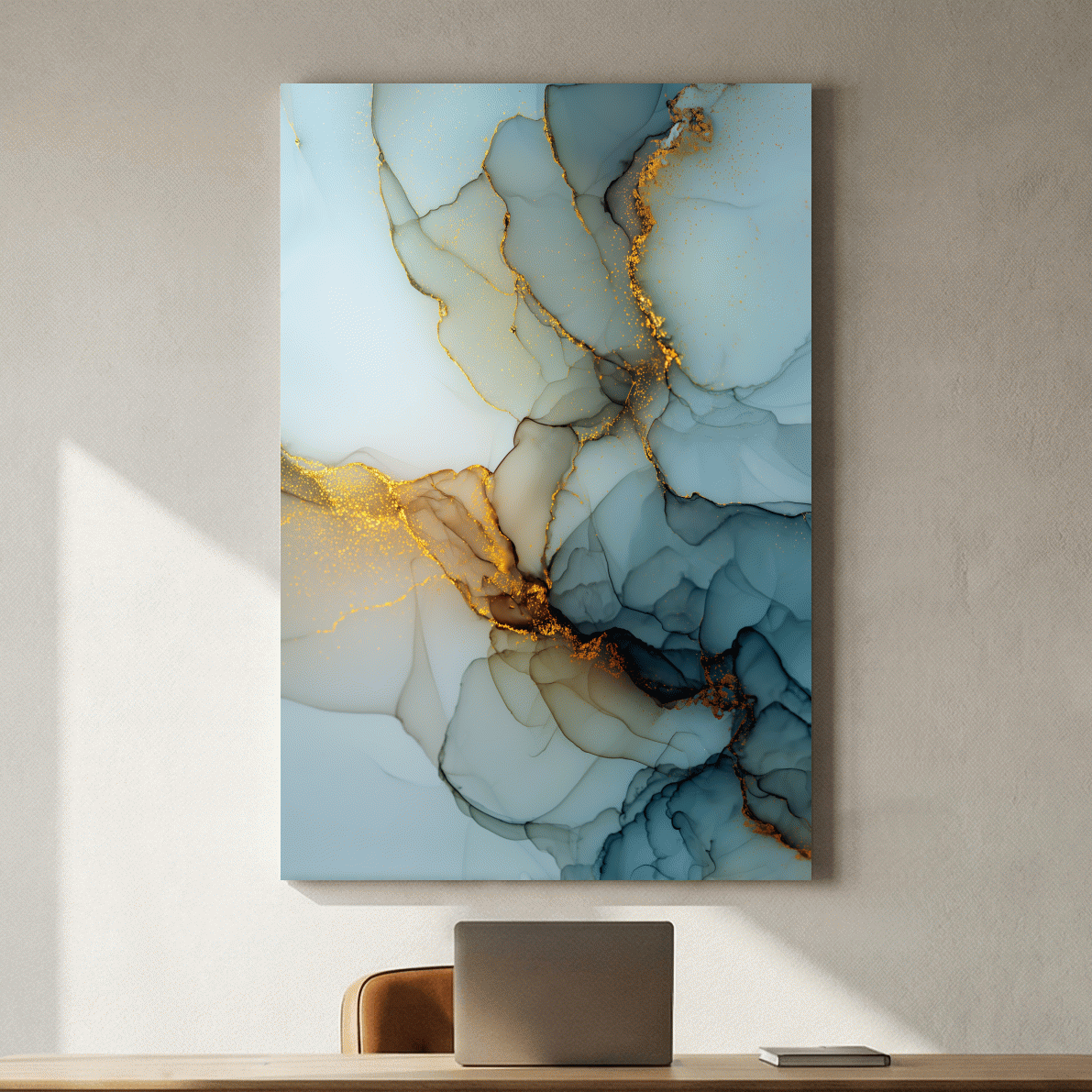 Elegant Alcohol Ink Abstract - Modern Marble Effect Wall Art