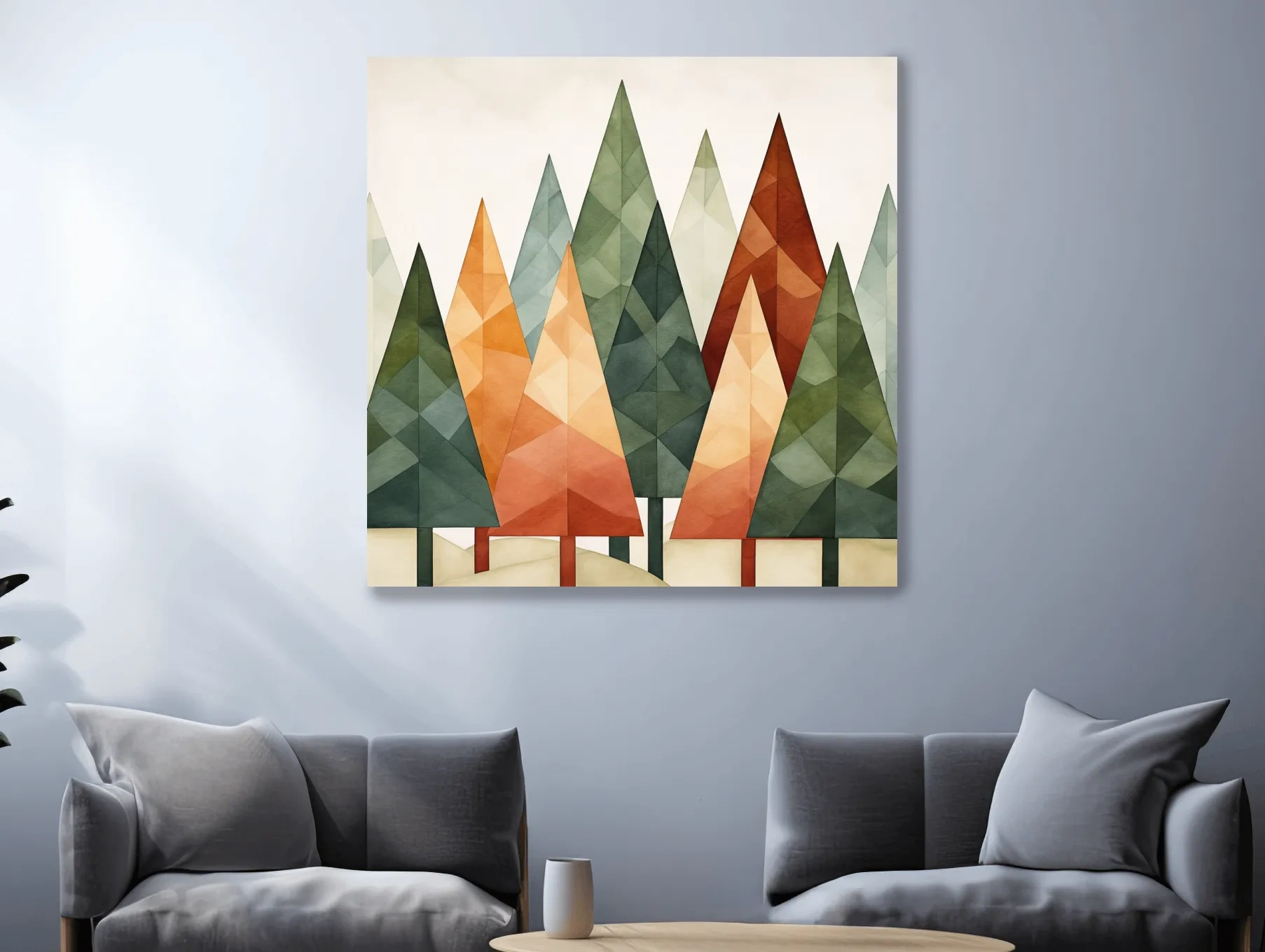 Rustic Watercolor Pine Forest - Scandinavian Nature Wall Art
