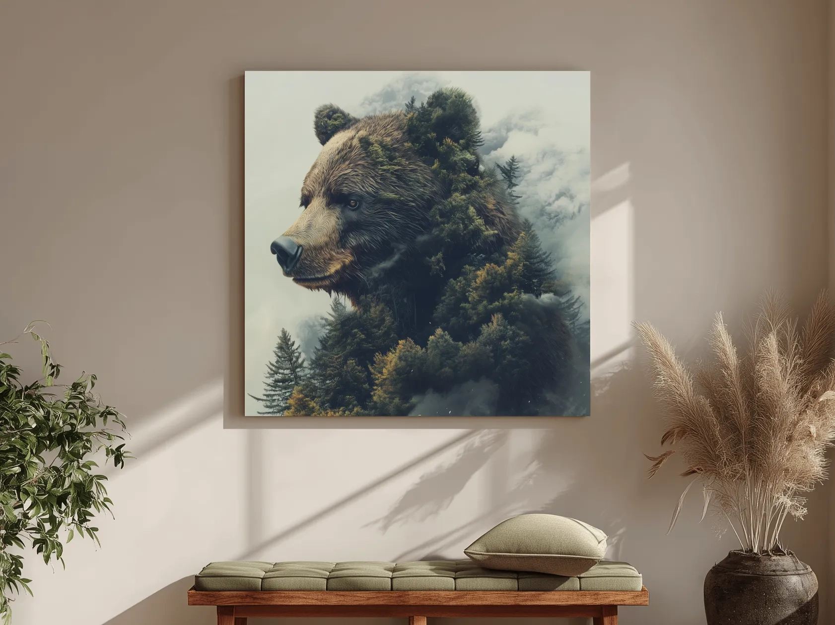 Surreal Grizzly Bear Forest - Wildlife Nature Wall Art