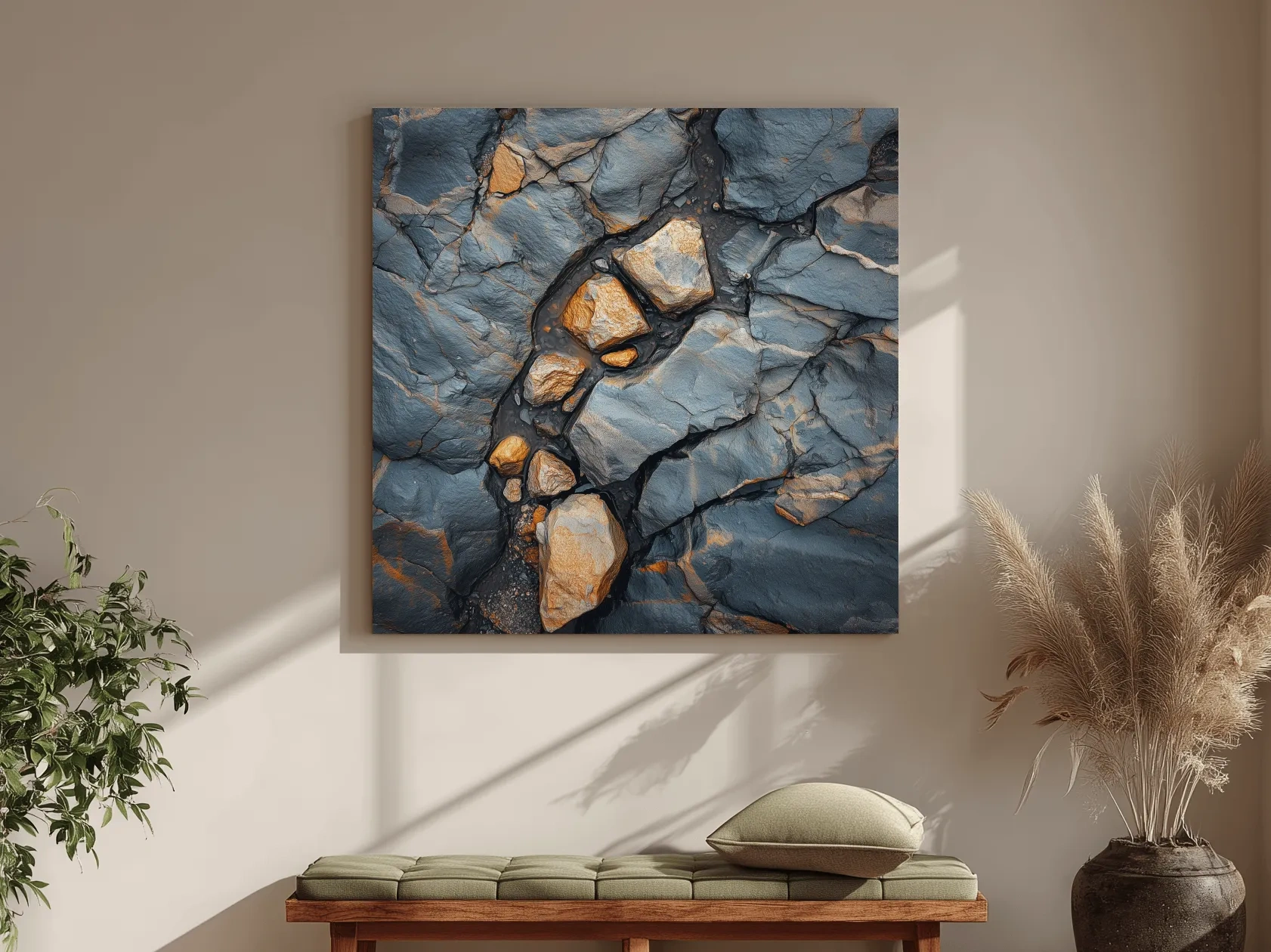 Rustic Slate Stone Artwork - Natural Elements Wall Art