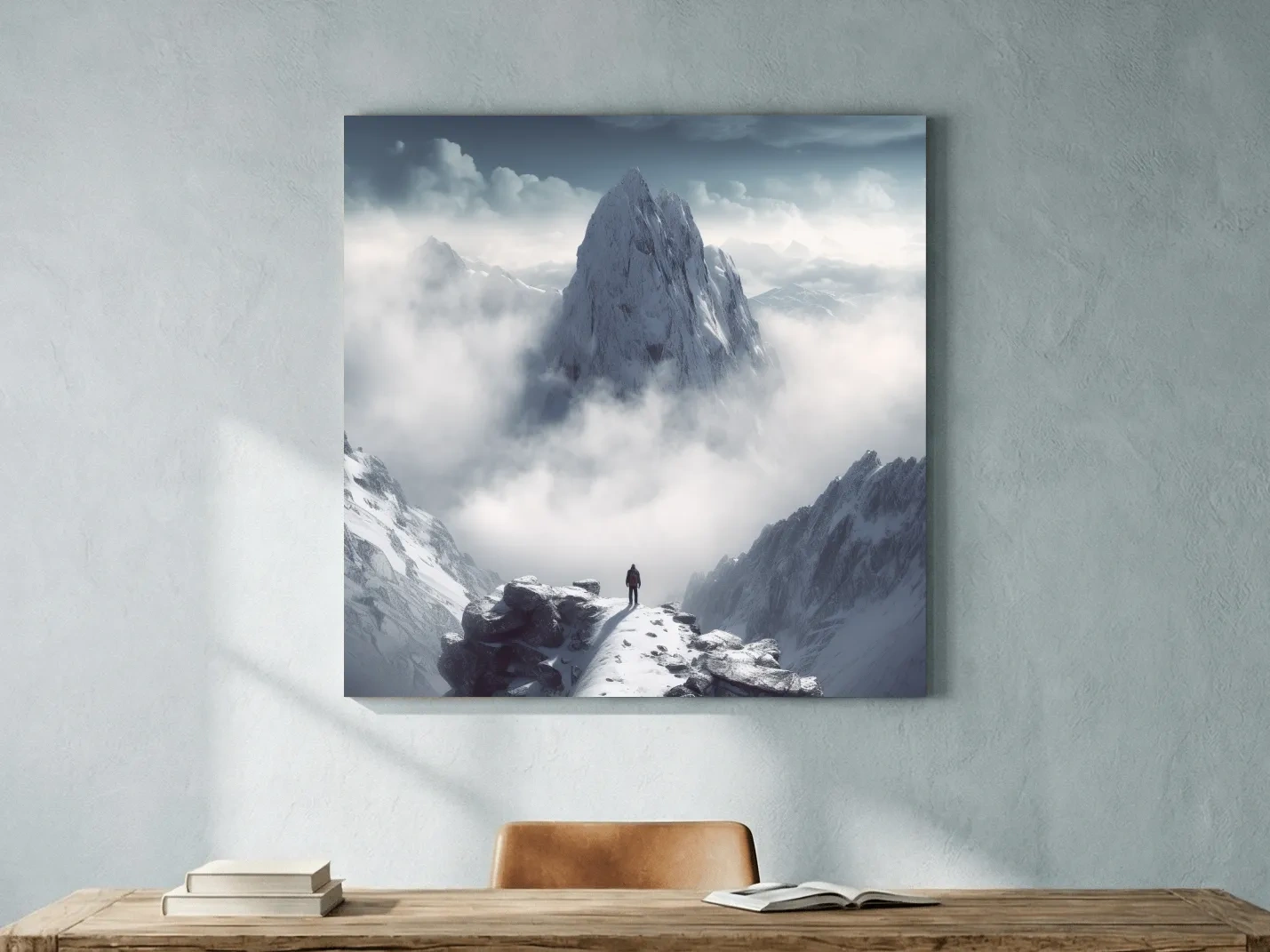Epic Snowy Mountain Peak Above Clouds - Cinematic Alpine Landscape Wall Art
