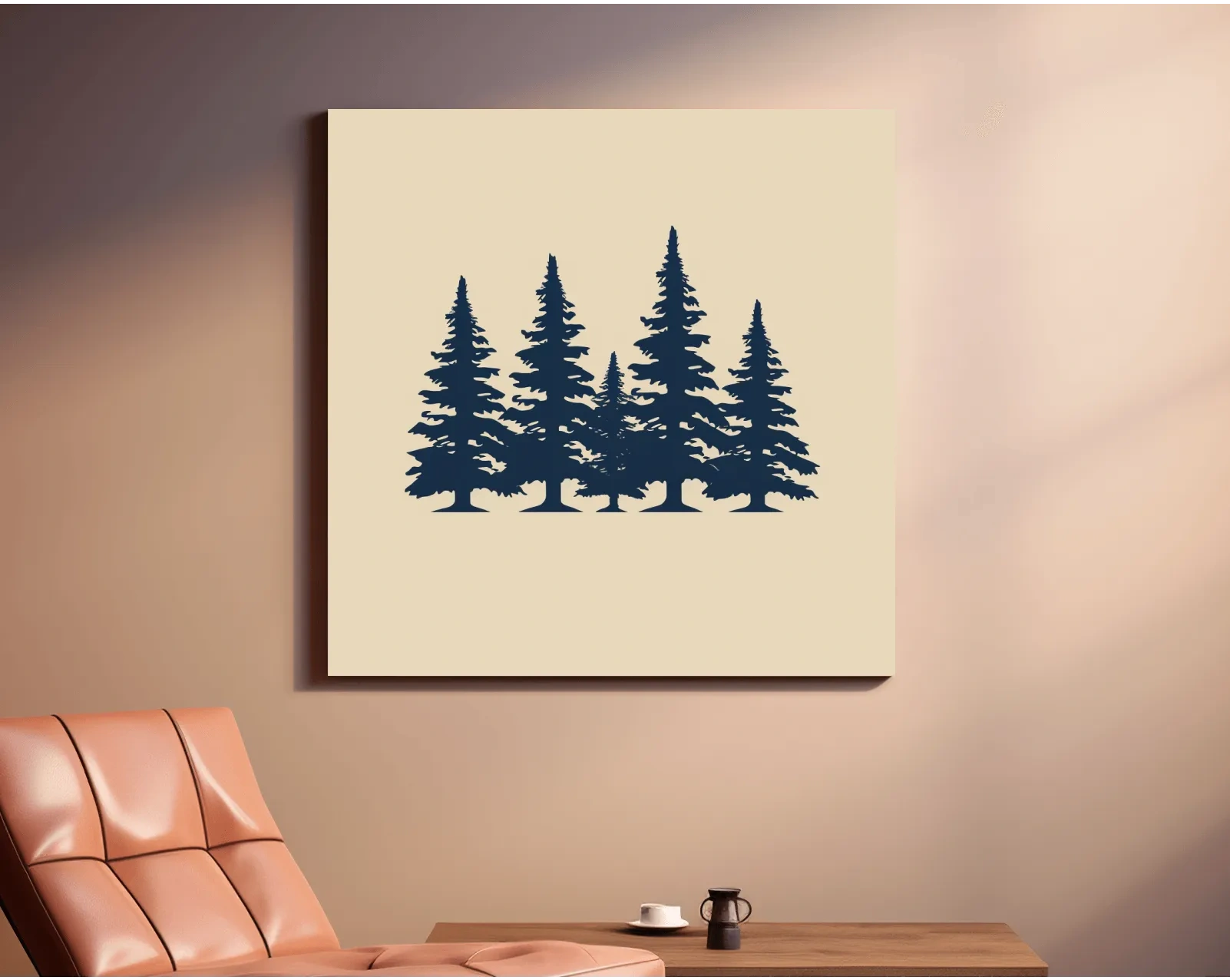 Minimalist Evergreen Pine Tree Silhouettes - Scandinavian Forest Wall Art