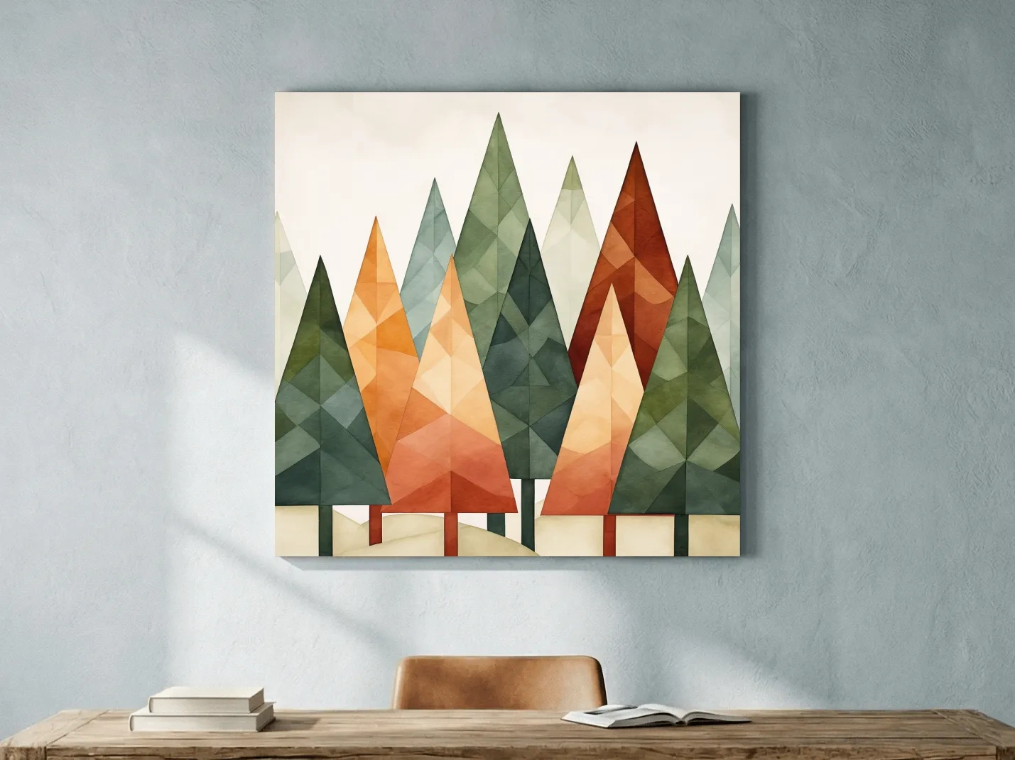 Rustic Watercolor Pine Forest - Scandinavian Nature Wall Art