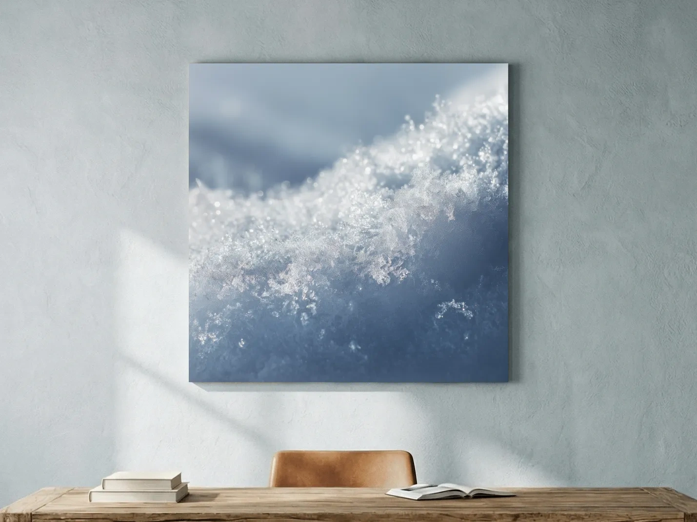 Sparkling Snowflake Ice Crystal Macro - Minimalist Winter Nature Wall Art