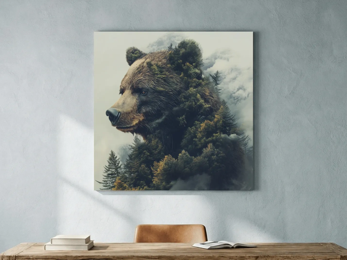 Surreal Grizzly Bear Forest - Wildlife Nature Wall Art