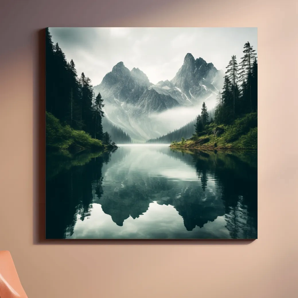 Photographic art, morning mountain mist