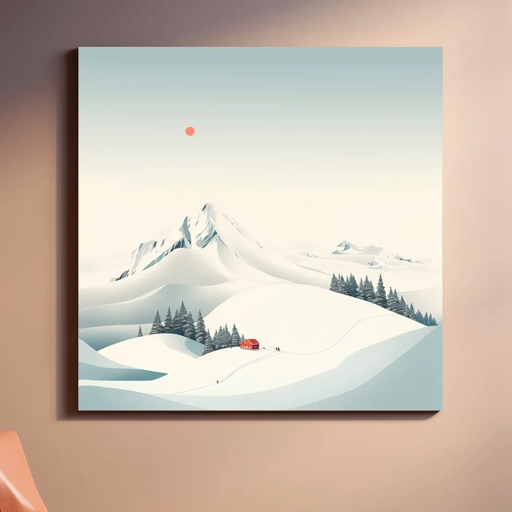 Minimalist art, a tiny ski resort