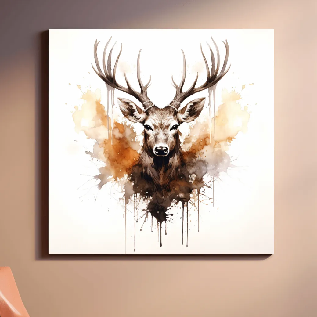 Rorschach art inkblot painting of a deers head