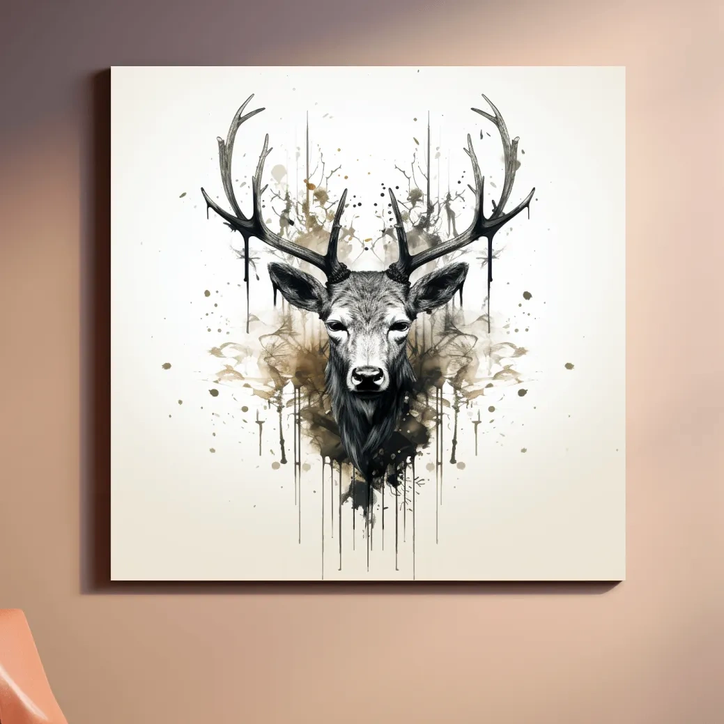 Rorschach art inkblot illustration of a deers head