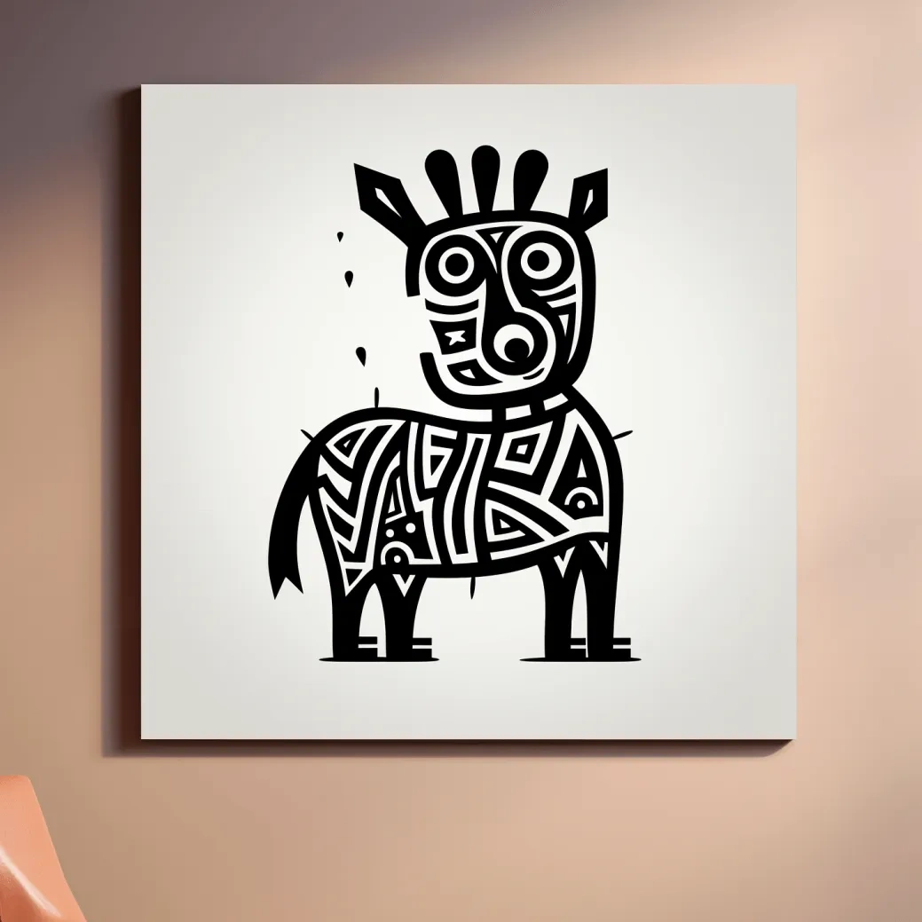 Simple doodle art, a quirky cartoon deer outline