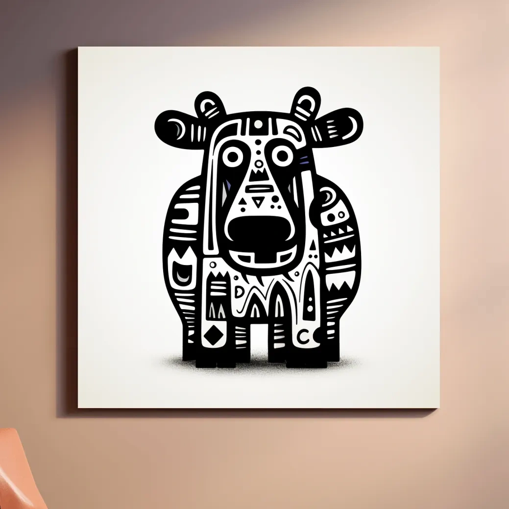 Quirky cartoon doodle art, a moose character illustration