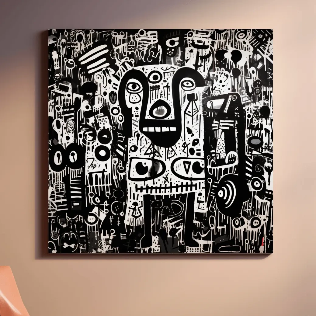 Graffiti style doodle artwork of a bear character