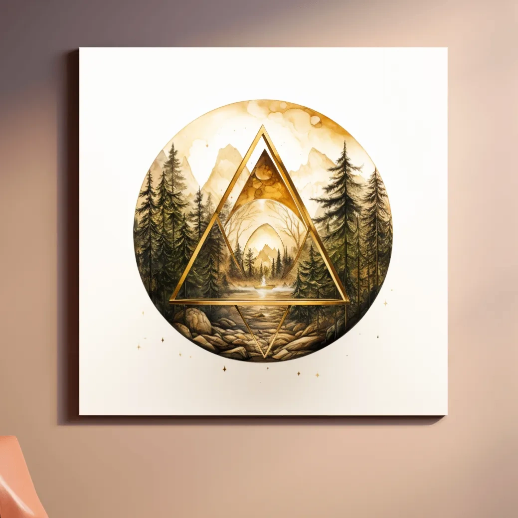 Elegant and rustic golden forest art