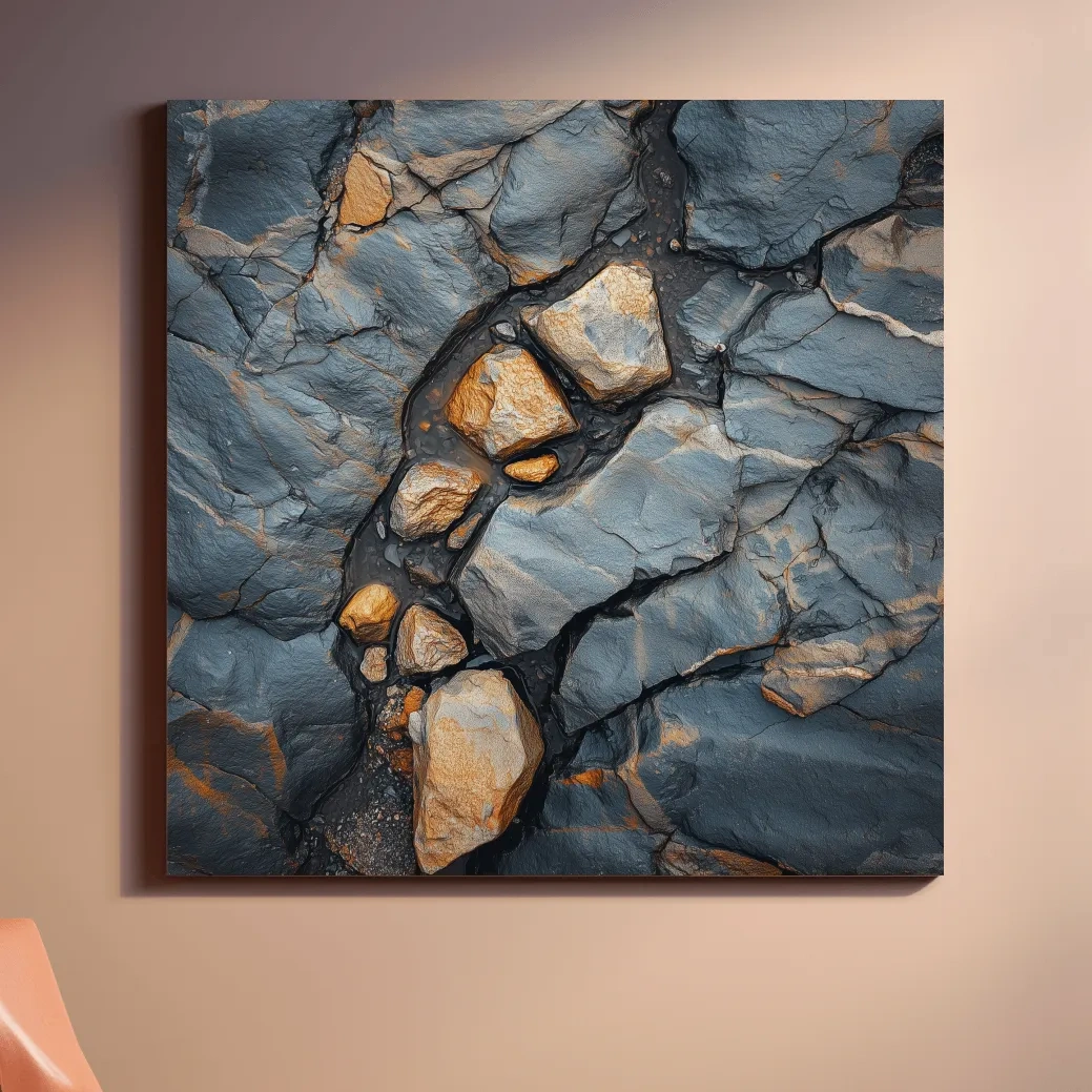 Natural rock and stone artwork, natural elements textured rustic wall art