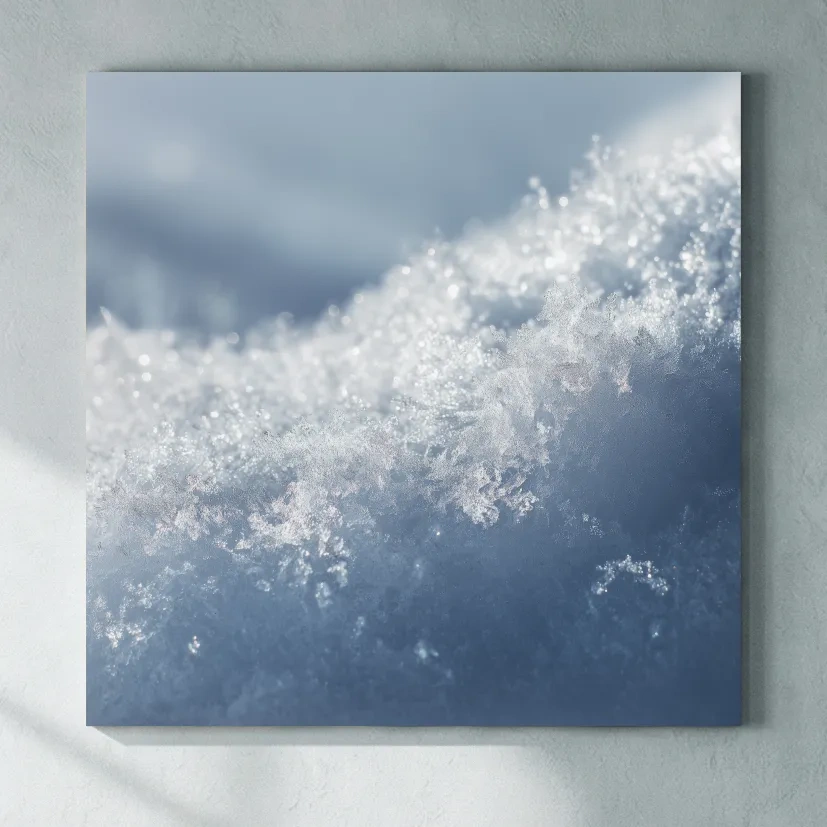 Sparkling Snowflake Ice Crystal Macro - Minimalist Winter Nature Wall Art