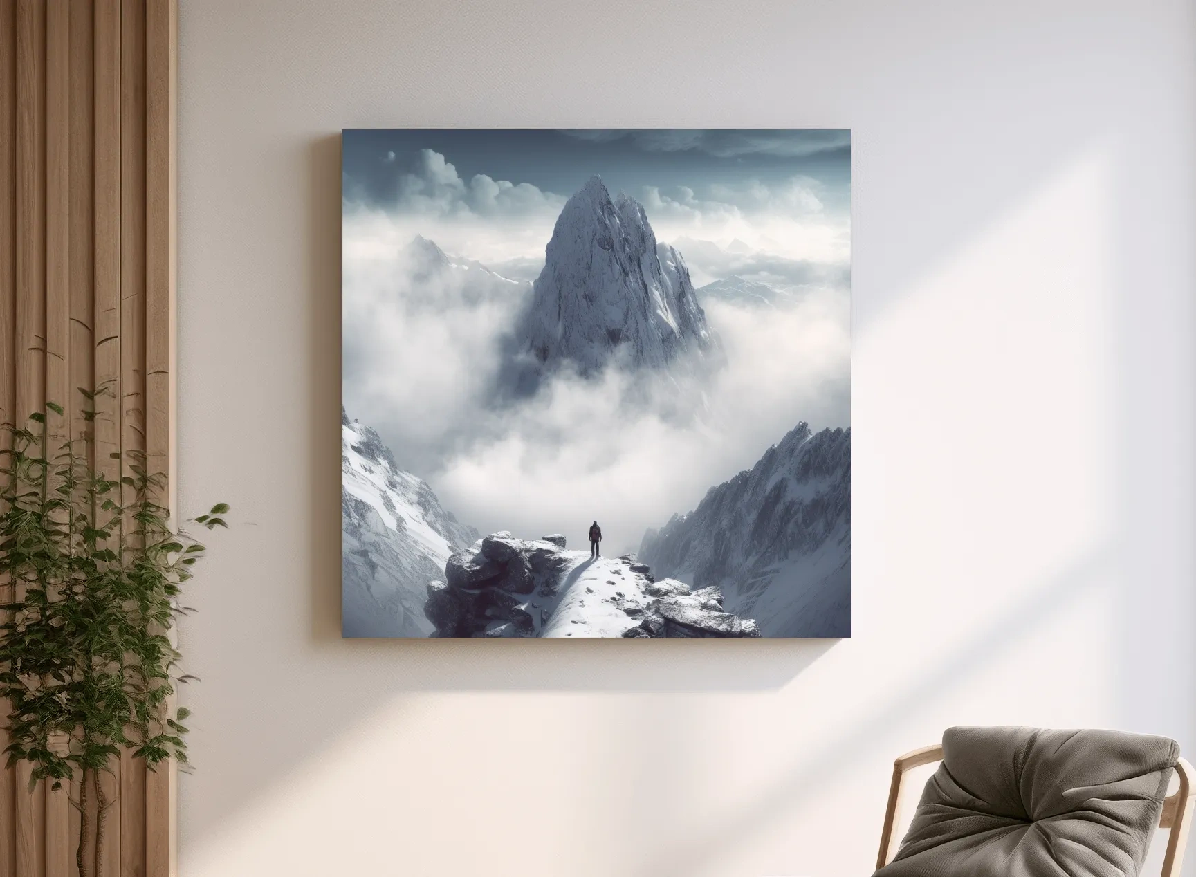 Epic Snowy Mountain Peak Above Clouds - Cinematic Alpine Landscape Wall Art