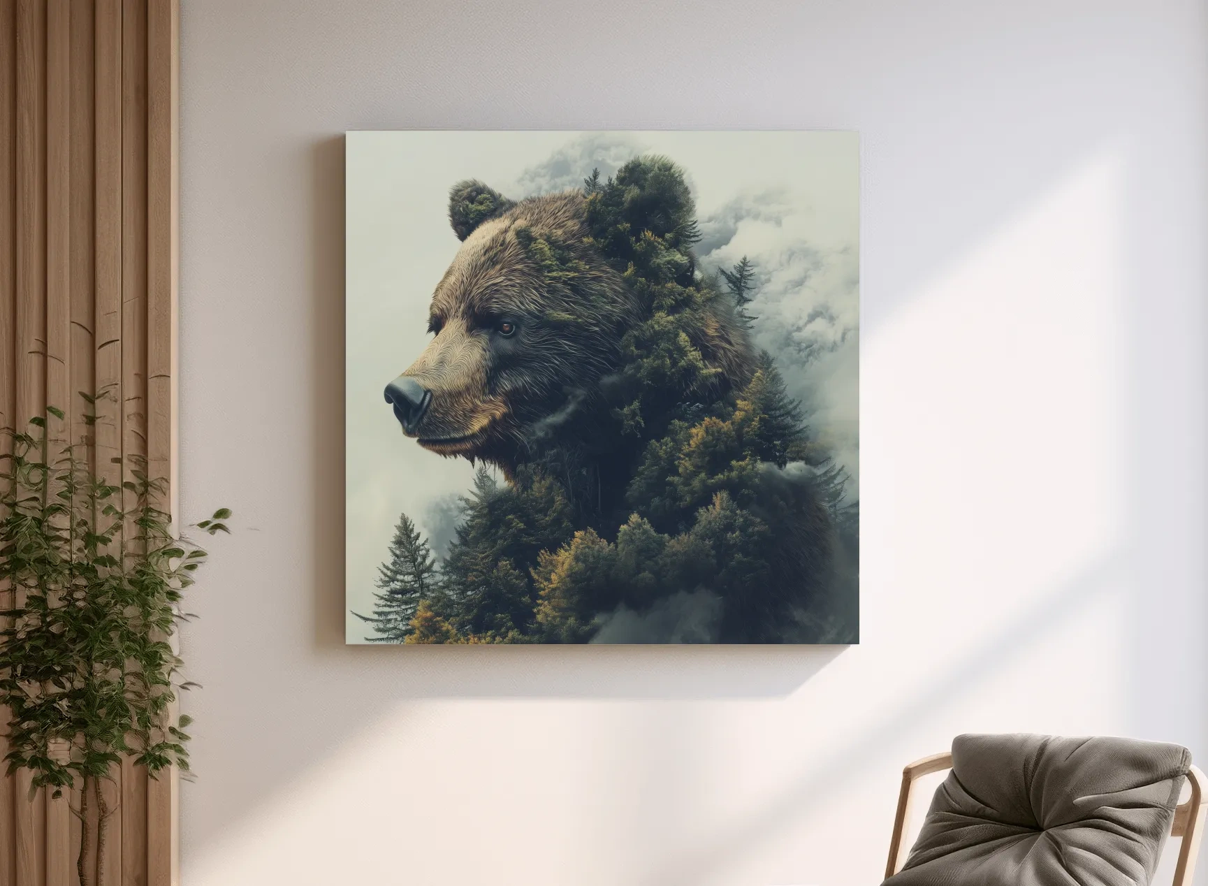 Surreal Grizzly Bear Forest - Wildlife Nature Wall Art