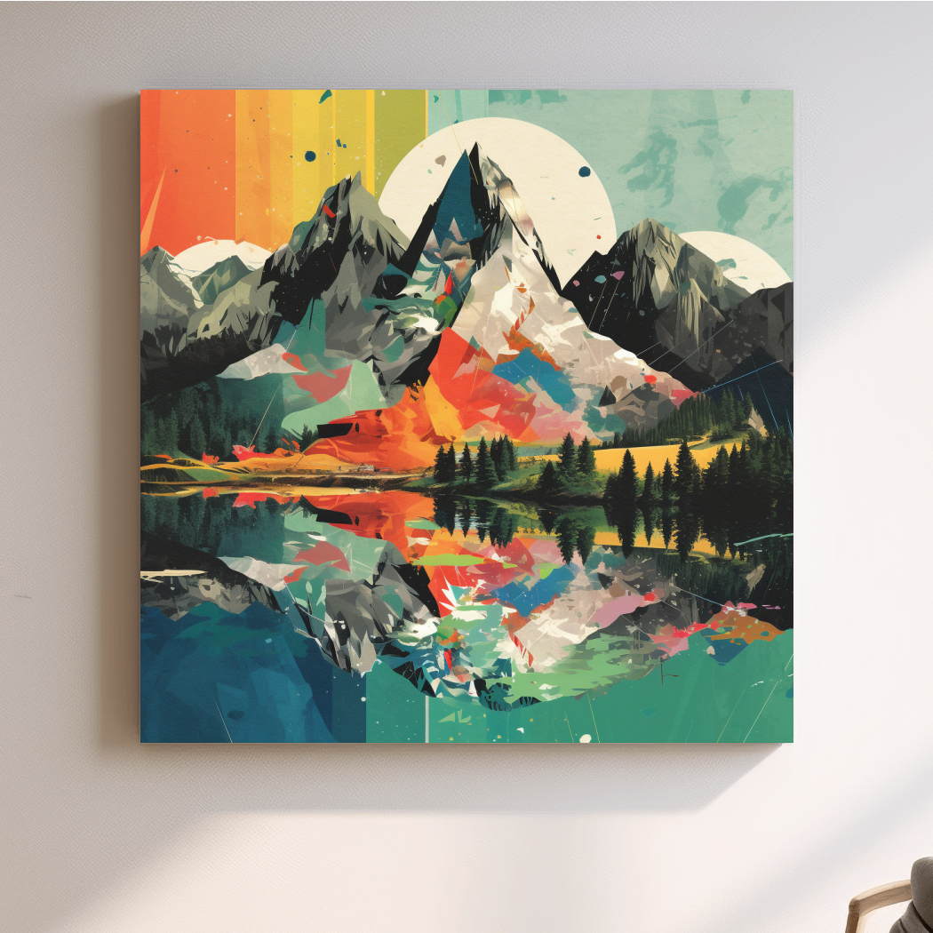 Abstract minimal art of mountain scenery