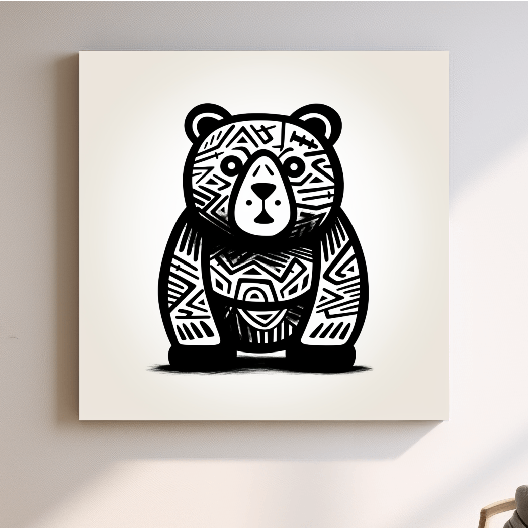 A cartoon bear, quirky doodle art illustration