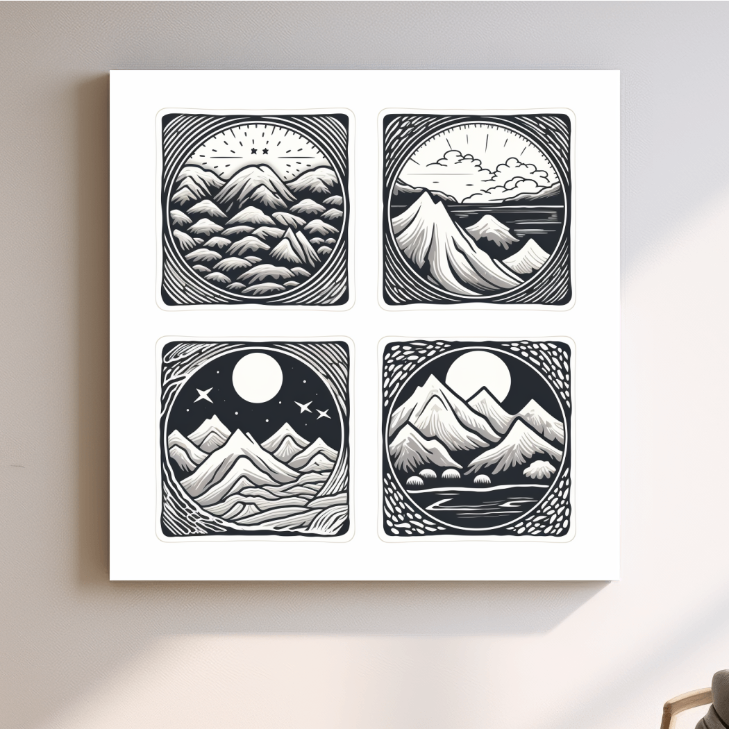 Alpine mountain vector illustration artwork