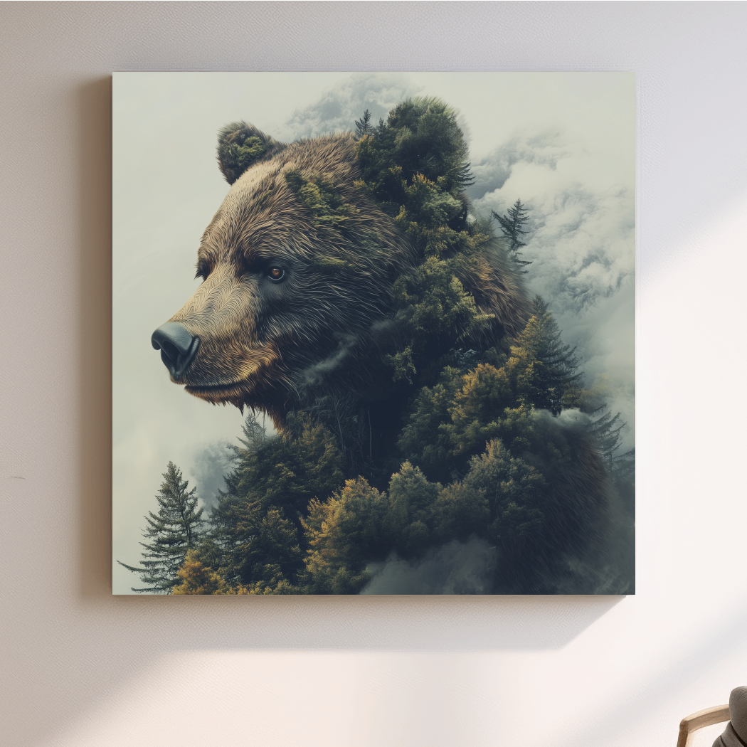 Surreal Grizzly Bear Forest - Wildlife Nature Wall Art
