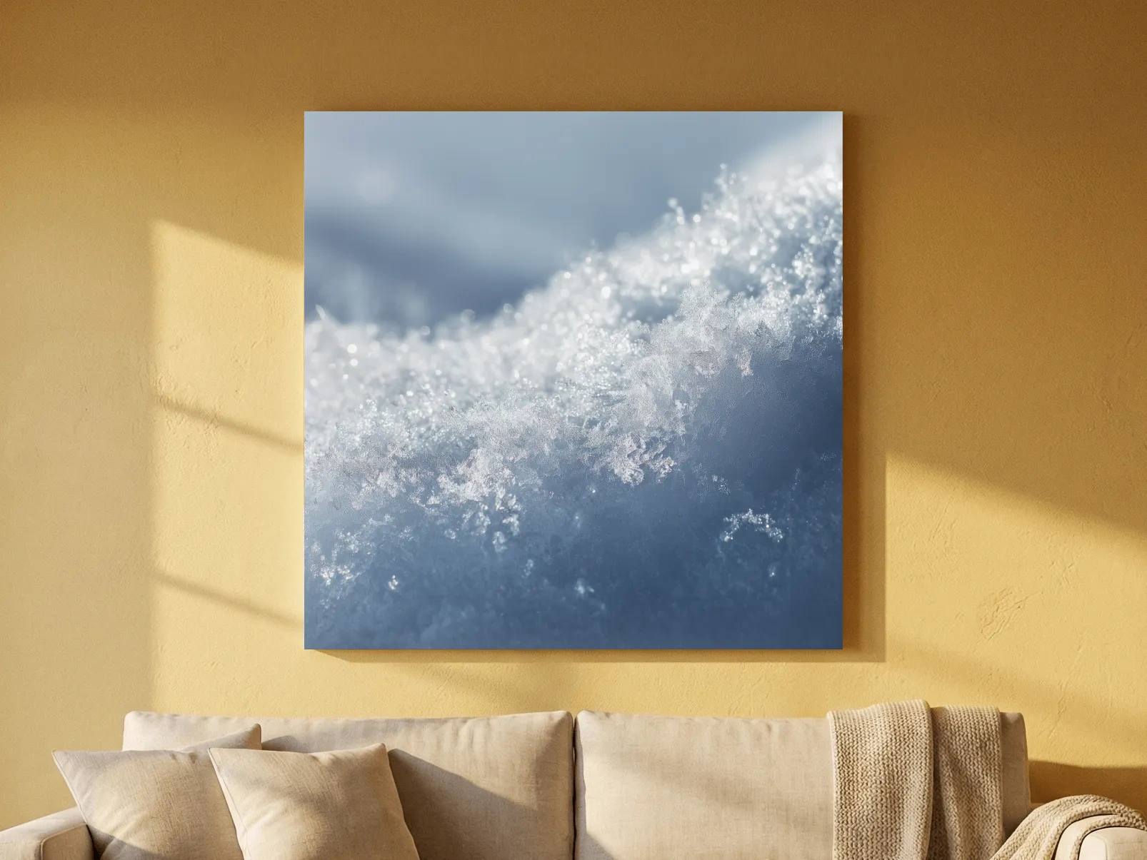 Sparkling Snowflake Ice Crystal Macro - Minimalist Winter Nature Wall Art