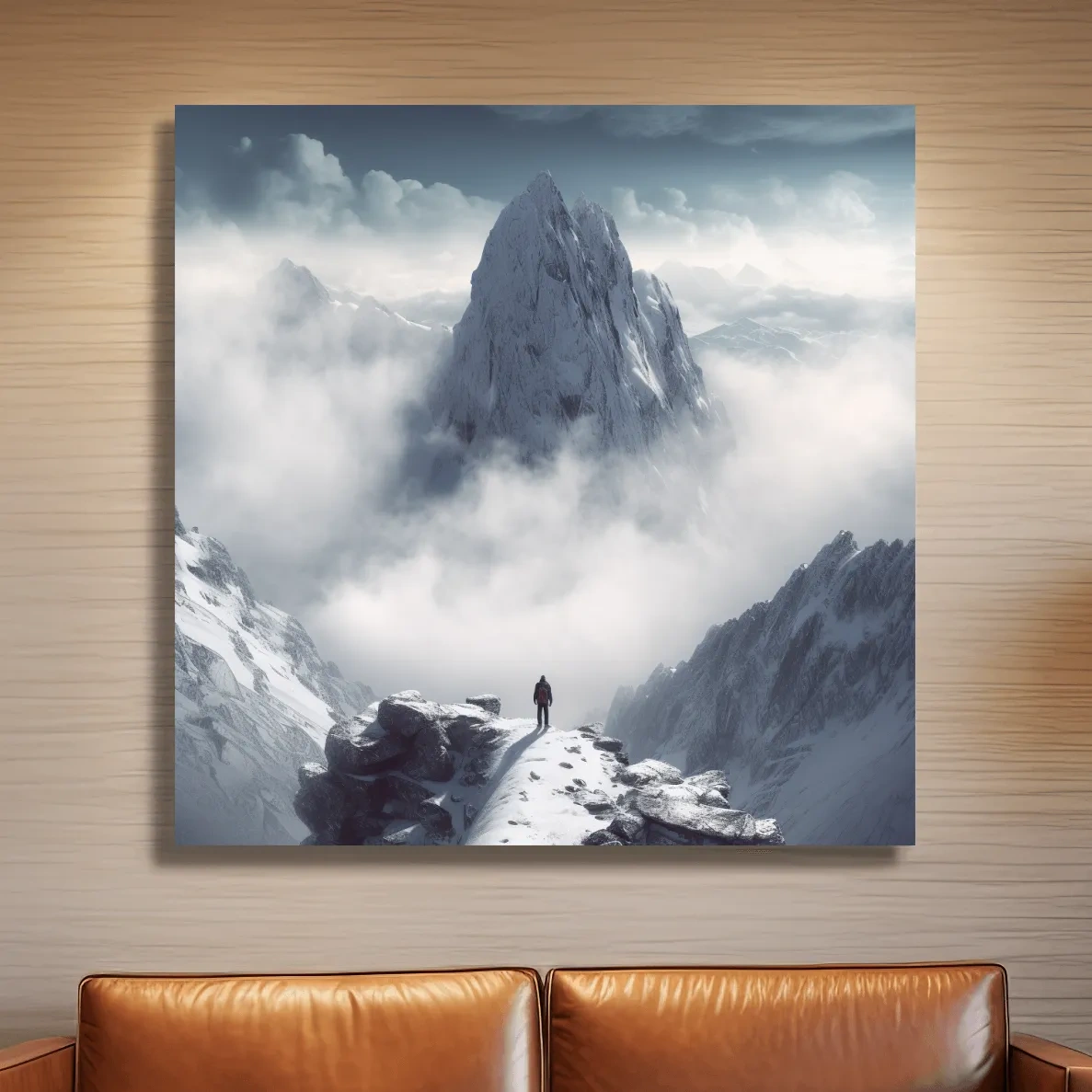 Epic Snowy Mountain Peak Above Clouds - Cinematic Alpine Landscape Wall Art