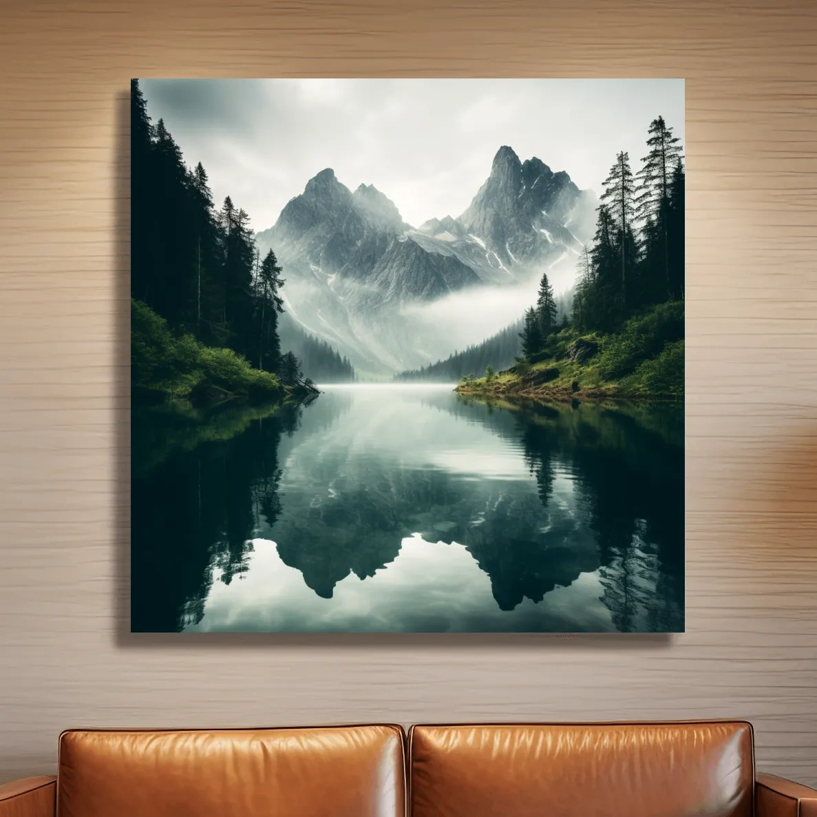 Photographic art, morning mountain mist