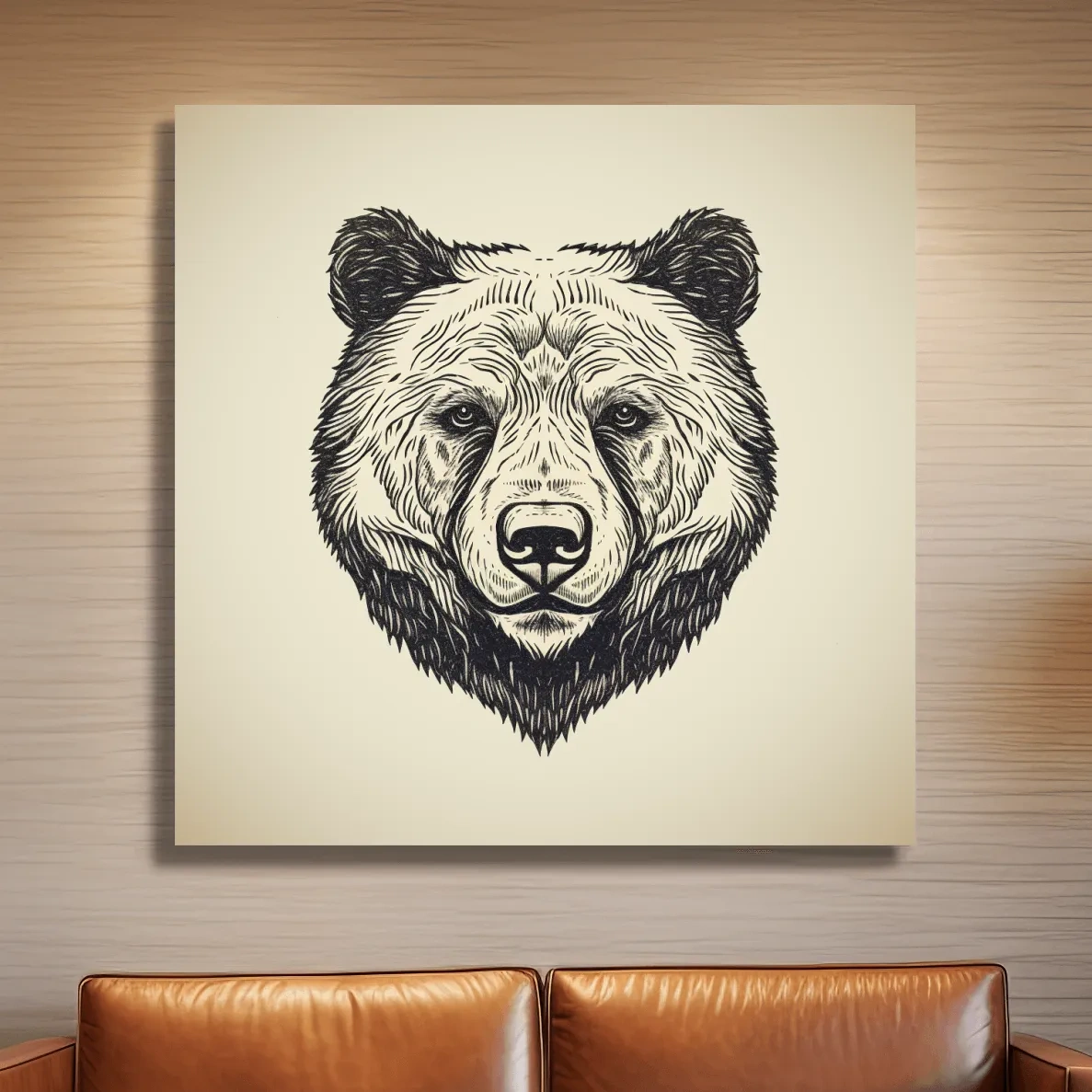 Simple minimal illustration of a bear head