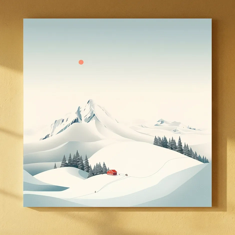 Minimalist art, a tiny ski resort