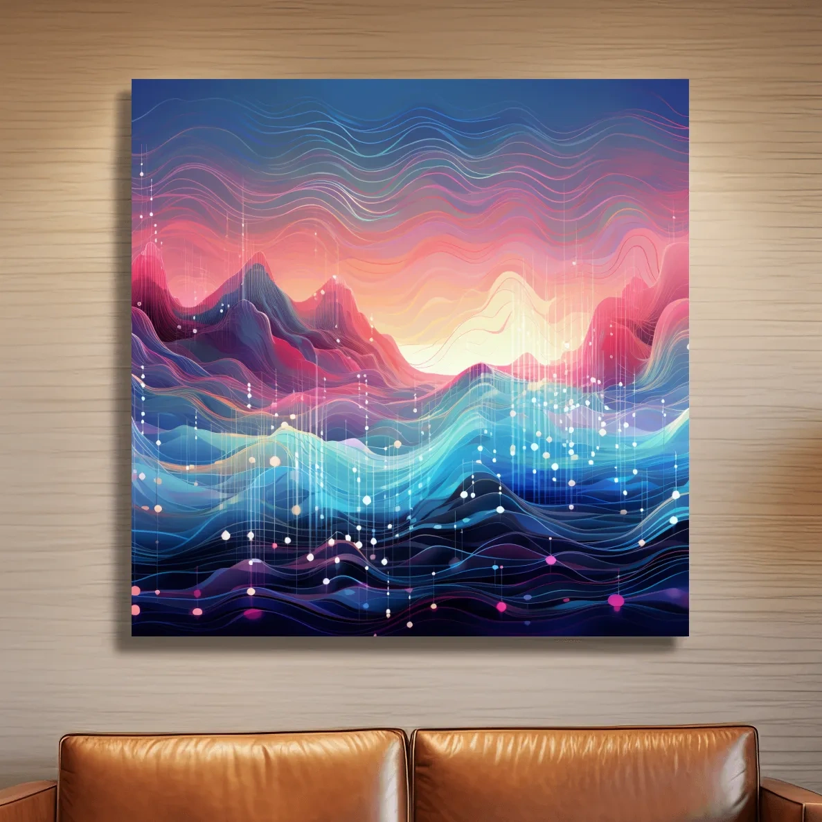 Funky colorful soundwave mountain patterns