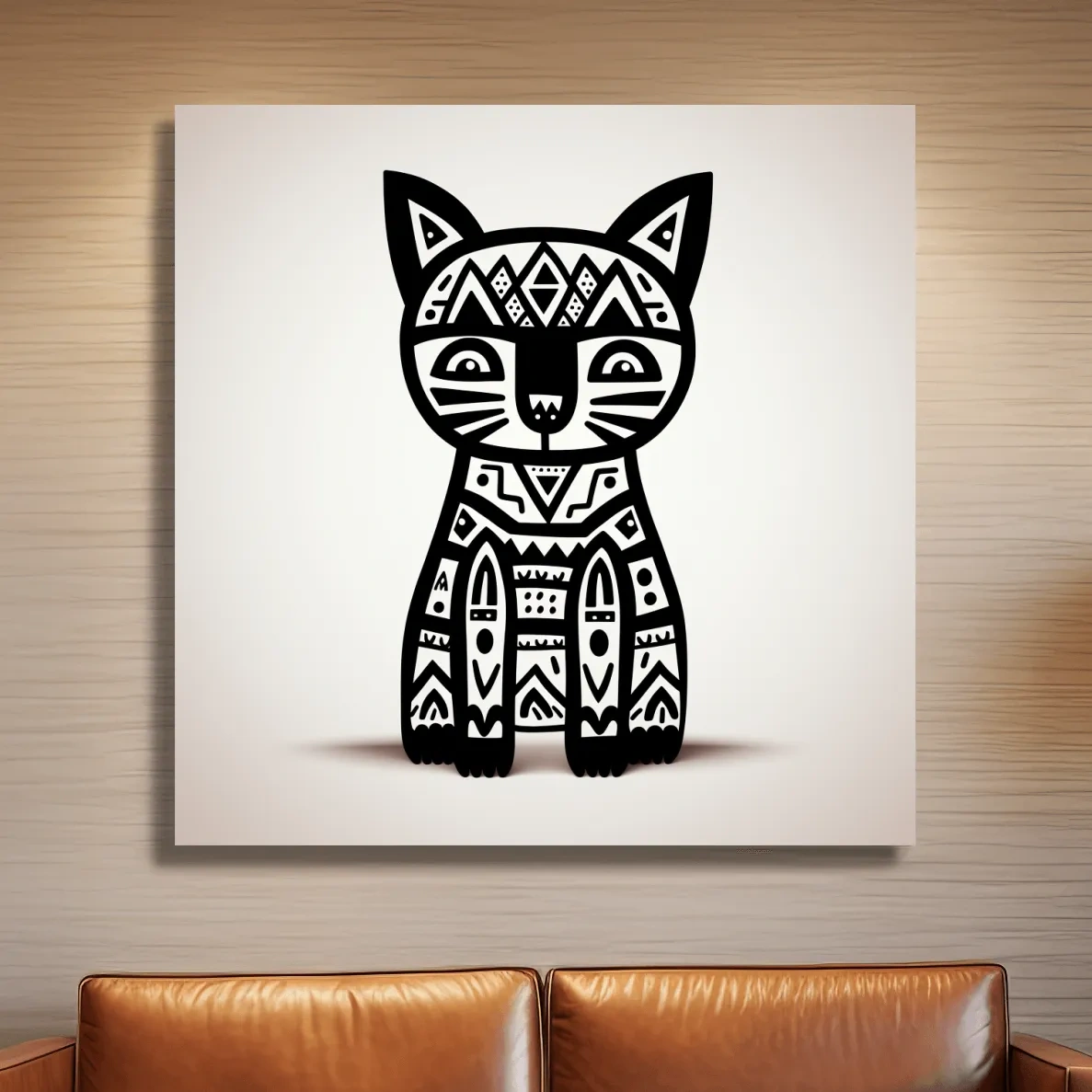 Outline of a quirky cartoon cat, minimal doodle art illustration