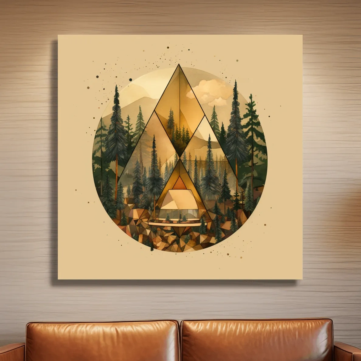 Cabin in the forest, elegant rustic wall art