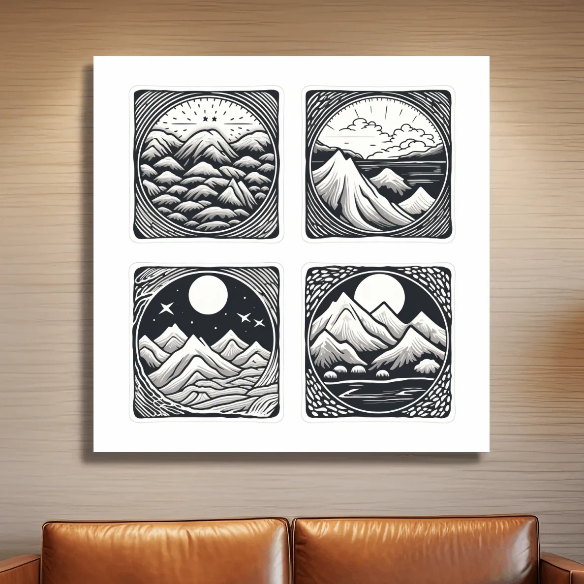 Alpine mountain vector illustration artwork