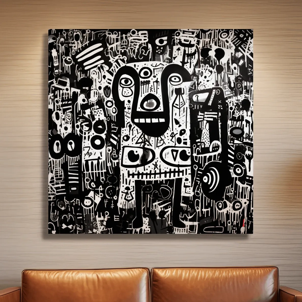 Graffiti style doodle artwork of a bear character