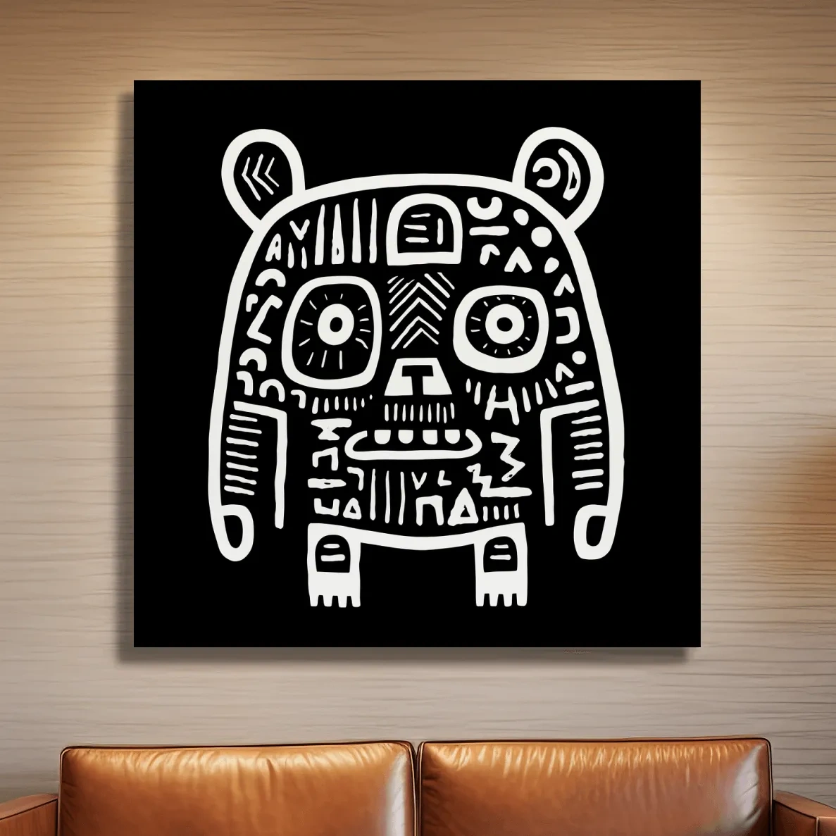 Bear artwork, quirky doodle style illustration