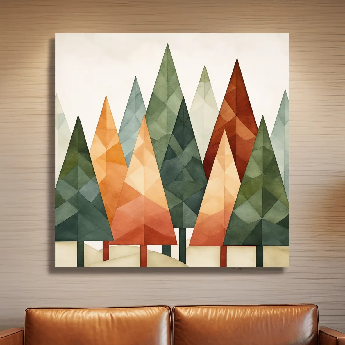 Rustic Watercolor Pine Forest - Scandinavian Nature Wall Art
