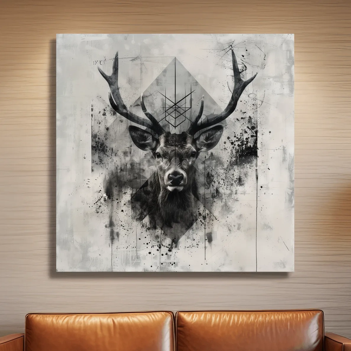Ornate tribal deer artwork, graffiti tattoo inspired design