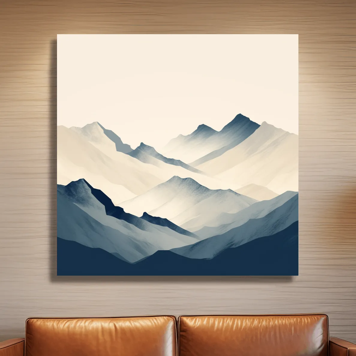 Rustic mountain artwork, minimal mountain shapes