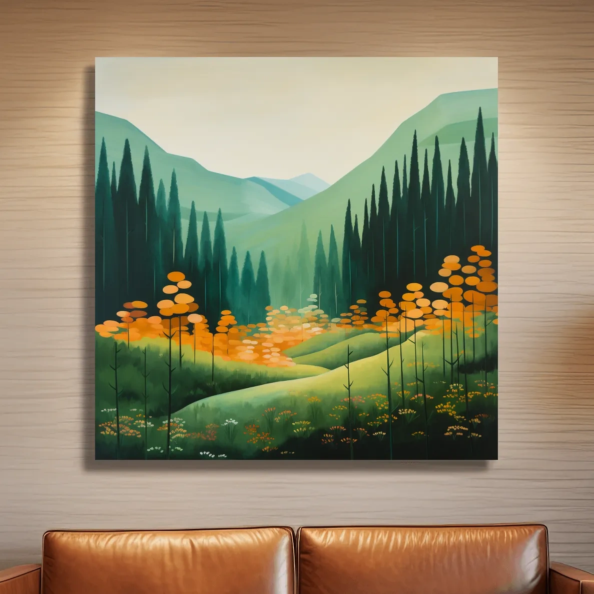 Storybook illustration, flowers in the alpine meadows