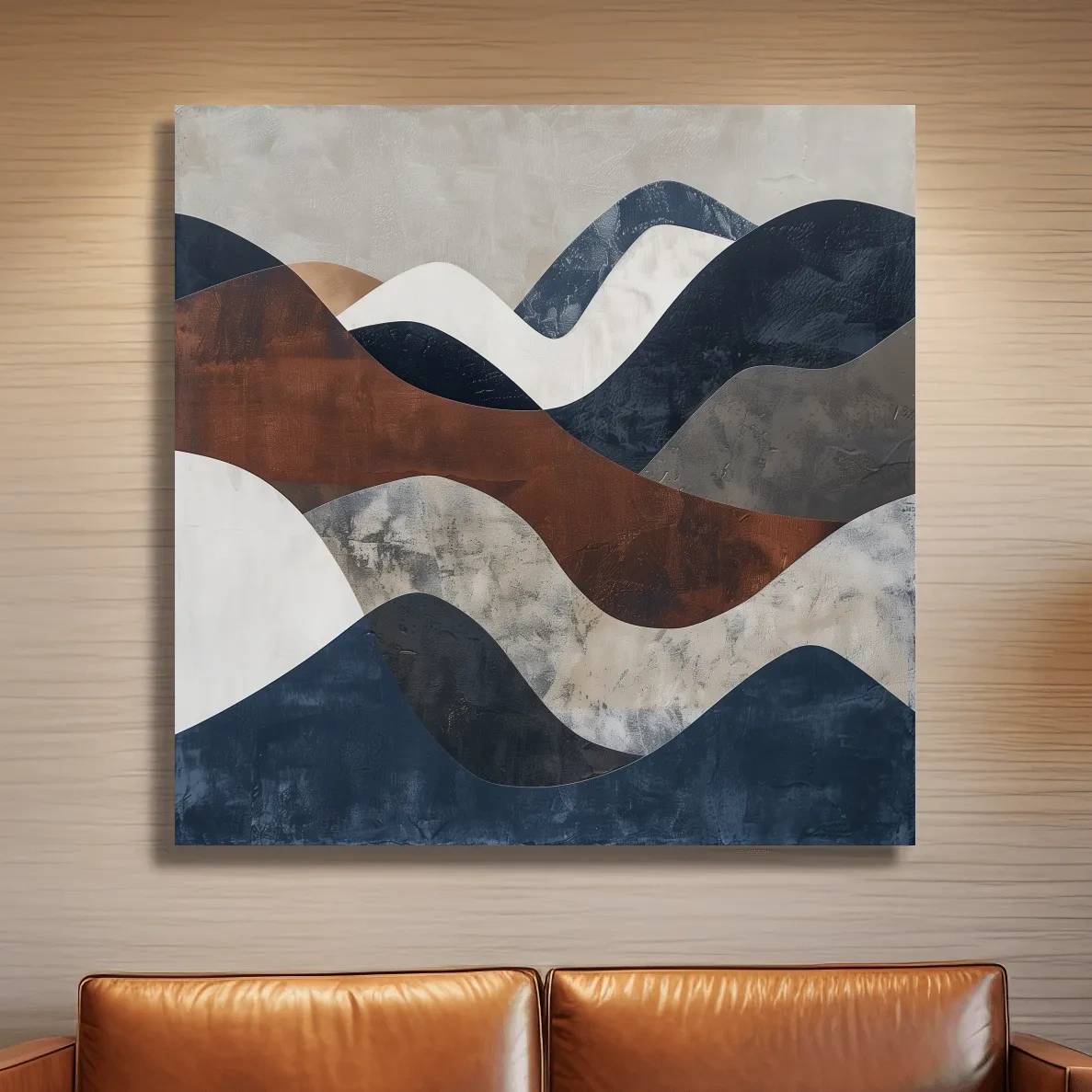 Modern abstract art, rolling mountain patterns wall art painting